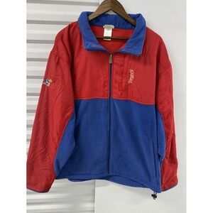 Kansas Jayhawks ESPN U Fleece Jacket 2XL Full Zip Red Blue NCAA
